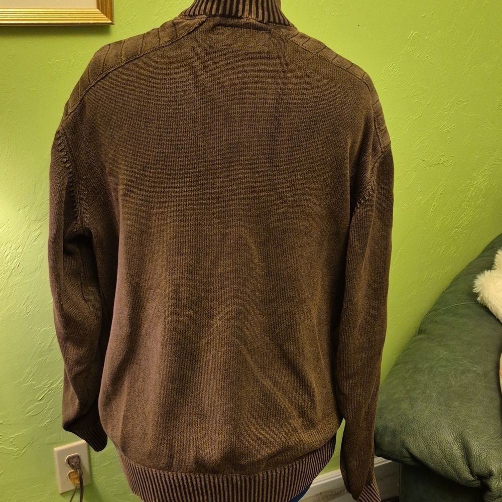 BKE Men's Dark Brown Mock Turtleneck 1/4 zip.XXL. Zip-Up Sweater.#1818) - Picture 5 of 16